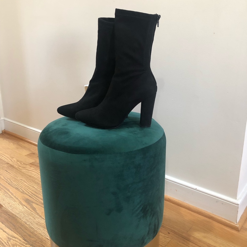 Suede-feel Midi Boots